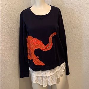 Crown & Ivy long sleeve orange elephant Shirt